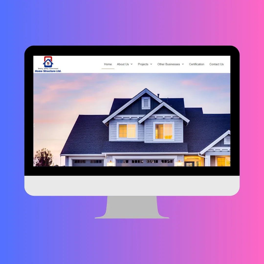 Home Structure Ltd real estate website design by ZAMAN IT