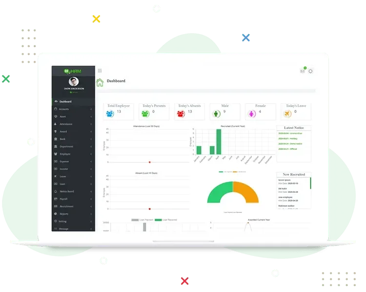 HRMS software dashboard preview